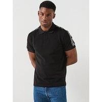 Versace Jeans Couture Tape Shoulder Polo Shirt - Black