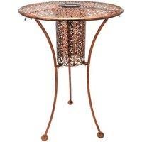 Round Metal Solar Powered Garden Antique Bistro Table