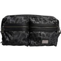 Leopard Print Belt Bag - Black And Gray