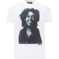 Dsquared2 Cool Fit Bob Marley Quote Design White T-Shirt