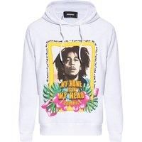 Dsquared2 Cool Fit Bob Marley Logo White Hoodie