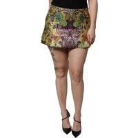 DOLCE & GABBANA Skirt Multicolor Floral Jacquard Mid Waist Mini S. IT40/US6/S