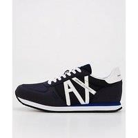 Armani Exchange Mens Rio Side Logo Sneaker, Navy Op White, 7 UK
