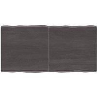 Table Top Dark Grey 120x60x(2-4) cm Treated Solid Wood Live Edge