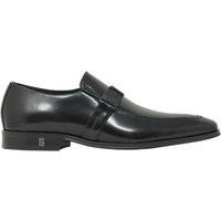 Versace Collection Buckle Logo Leather Brown Shoes