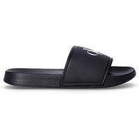 Calvin Klein Jeans Kids Logo Print Pool Sliders - Black