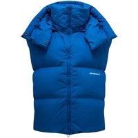 $2020 Off-White Men's Blue Bounce Hooded Quilted Down Puffer Vest Jacket Size L