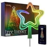 Twinkly Tree Topper, Bright Christmas Tree Topper, Star Topper with 76 Mappable RGB LEDs, USB Type C, Smart Multicolor LED Lights, Compatible with Alexa and Google Home, App Controlled