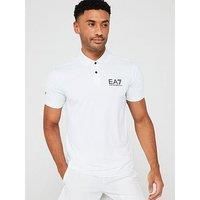 Ea7 Emporio Armani Eagle Sleeve Logo Poly Polo Shirt - White
