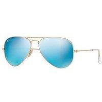 Ray-Ban Sunglasses Aviator 3025 112/17 Gold Frames Blue/green Mirror Lenses