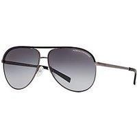 A£X ARMANI EXCHANGE Ax2002 Aviator Sunglasses Gunmetal/Grey Gradient Polarized