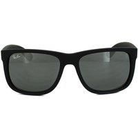 Rectangle Rubber Black Grey Mirror Sunglasses