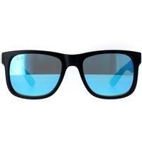 Ray-Ban Sunglasses Justin 4165 622/55 Rubber Black Blue Mirror Large 55mm