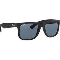 RAY BAN Men 4165 Polarized Sunglasses, Black ( Vidiros : Blue Classic 622 / 2V )