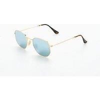 Ray-Ban Sunglasses Hexagonal 3548N 001/30 Gold Silver Mirror