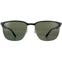 Ray-Ban Junior Unisex's 0RB3569 90049A 59 Sunglasses, Silver Top Shiny Black/Dark Green Polar