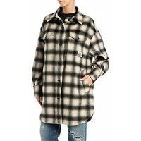 Replay Wool Blend Check Shacket - Black