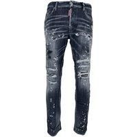 Dsquared2 Skater Jean Reinforced Ripped Paint Splatter Black Wash Jeans