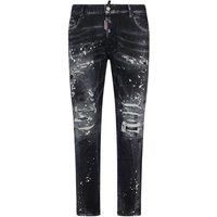 Dsquared2 Tidy Biker Jean Paint Splash Reinforced Ripped Black Jeans