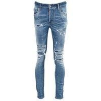 Dsquared2 Super Twinky Jean Paint Splash Reinforced Ripped Blue Jeans