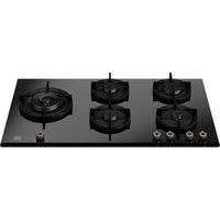 Bertazzoni Professional 90cm Five Burner GasonGlass Hob with Wok Burner & Cast Iron Pan Stands  Black
