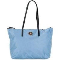 Versace Portuna Medusa Medium Cornflower Blue Nylon Leather Tote Bag Purse