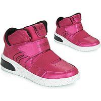 Geox J XLED Girl A Sneaker, Fuchsia/Black, 3 UK