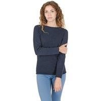 Boat Neck Cashmere Sweater Navy Blue
