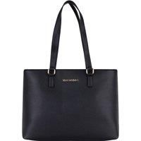 Mario Valentino Women/'s Shoulder Bag in Hammered Faux Leather, Black, One Size