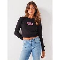 Diesel Slimmy Logo Crew Sweat - Black