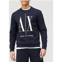 Armani Exchange Men's Icon Sweat Sweatshirt, Blue (Navy 1510), Small