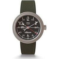 Allemano Special Sva Flight Edition Black Dial Sandblasted Steel Brown Leather Strap