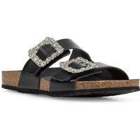 Geox Women/'s D BRIONIA R A Flat Sandal, Black, 6 UK