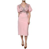 Ermanno Scervino Women's Lace Detail Midi Dress- Pink | Size: 44