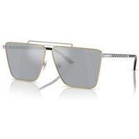 VERSACE VE2266 15141U Gold Silver Mirror Men's 64 mm Sunglasses