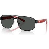 POLO PH3156 926787 Semi Shiny Black Dark Grey 62 mm Men's Sunglasses