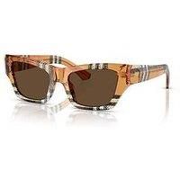 BURBERRY BE4441U 414673 Check Sand Brown Women's 52 mm Sunglasses