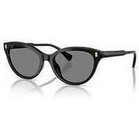 RALPH RA5326U 500187 Shiny Black Light Grey 55 mm Women's Sunglasses
