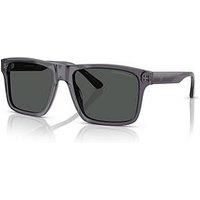 EMPORIO ARMANI EA4232 610687 Transparent Dark Grey Smoke 57 mm Men's Sunglasses