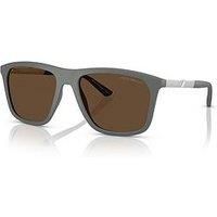 EMPORIO ARMANI EA4237 620573 Matte Grey Dark Brown 57 mm Men's Sunglasses