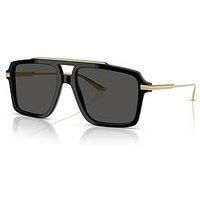 DOLCE & GABBANA DG4477 501 87 Black Grey Men's 56 mm Sunglasses