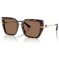DOLCE N GABBANA DG4474 502 73 Havana Dark Brown 53 mm Women's Sunglasses