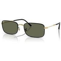 Ray-Ban 0Rb3746 Rectangle Sunglasses-Black/Gold