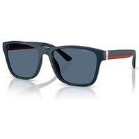 Polo Ralph Lauren Polo 0Ph4229U Square Sunglasses-Black/Red