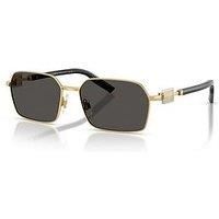 DOLCE & GABBANA DG2316 02 87 Gold Dark Grey Unisex 56 mm Sunglasses