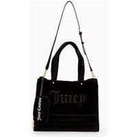 Juicy Couture Velvet Shopping Tote Bag - Black