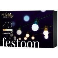 TWINKLY Festoon Generation II Smart AWW LED Light String - 40 Bulbs, Black
