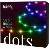 Twinkly Dots – App-Controlled Flexible LED Light String with 200 RGB (16 Million Colors) LEDs. 10 Meters. Black Wire. Indoor and Outdoor Smart Home Lighting Decoration