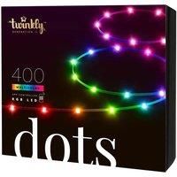 Twinkly Dots – App-Controlled Flexible LED Light String with 400 RGB (16 Million Colors) LEDs. 20 Meters. Black Wire. Indoor and Outdoor Smart Home Lighting Decoration
