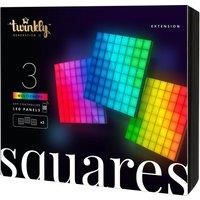 Twinkly Squares Extensions – App-Controlled LED Panels with 64 RGB (16 Million Colors) Pixels. Black. 3 Extension Tiles, Work Squares Starter Kit. Indoor Smart Home Lighting Decoration